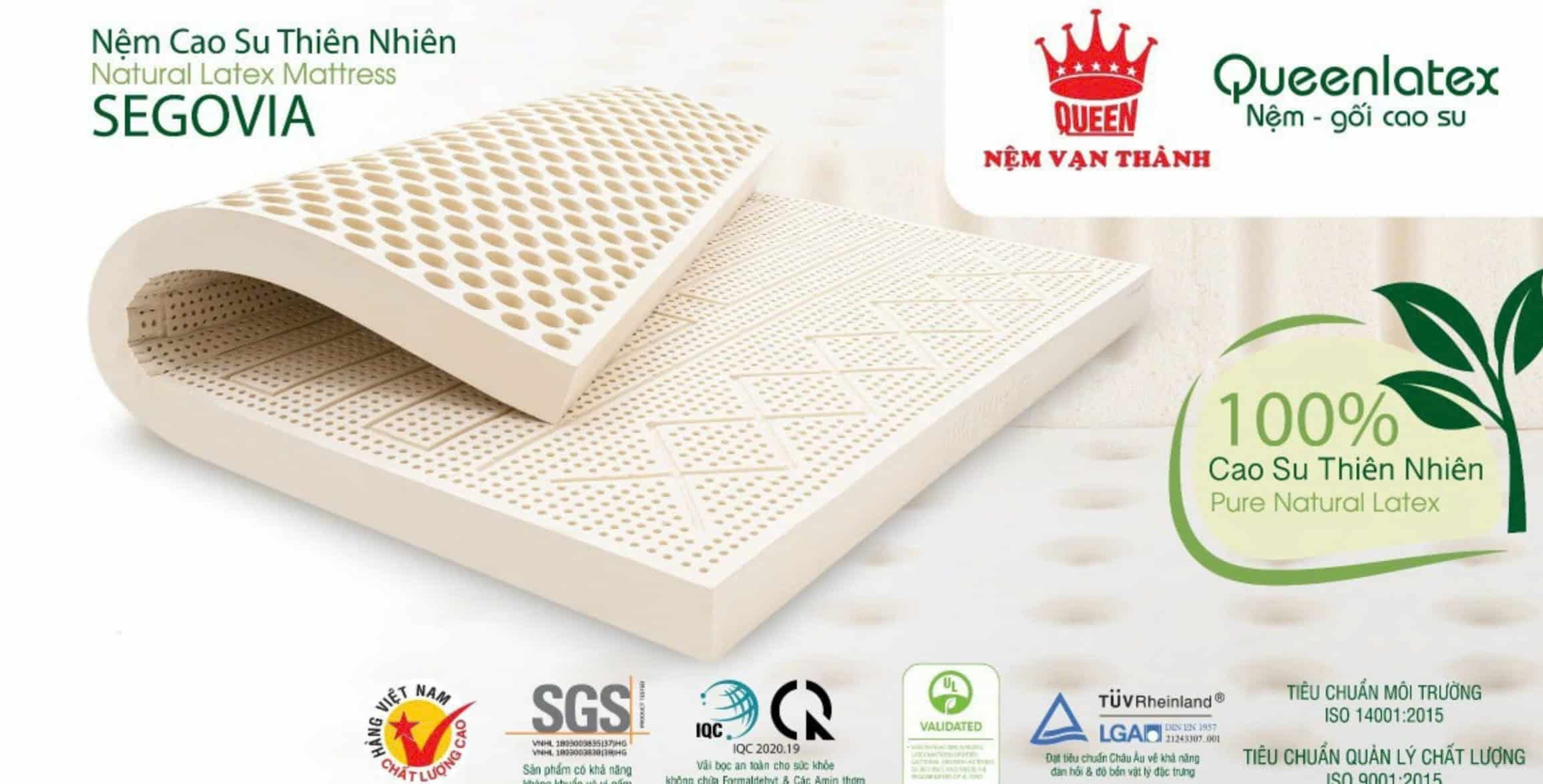 Nệm Cao Su Thiên Nhiên Segovia Vạn Thành